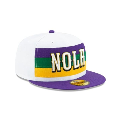 New Orleans Pelicans Gorra | New Era 2019 NBA Authentics City Series 59fifty Fitted Cap Mexico - Blancos